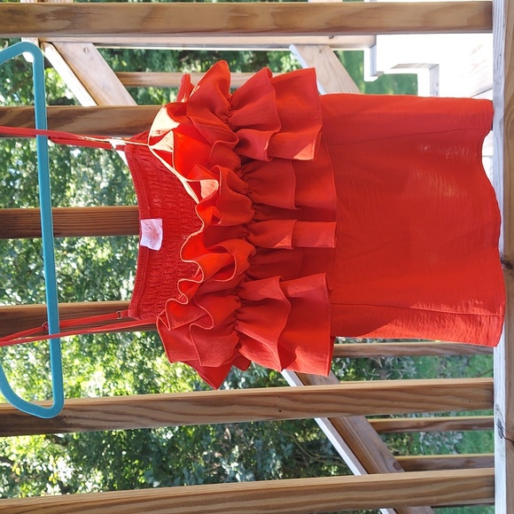 Sienna Sky Red Ruffle Spaghetti Strap tank Top Women's Sz XL - Picture 2 of 12